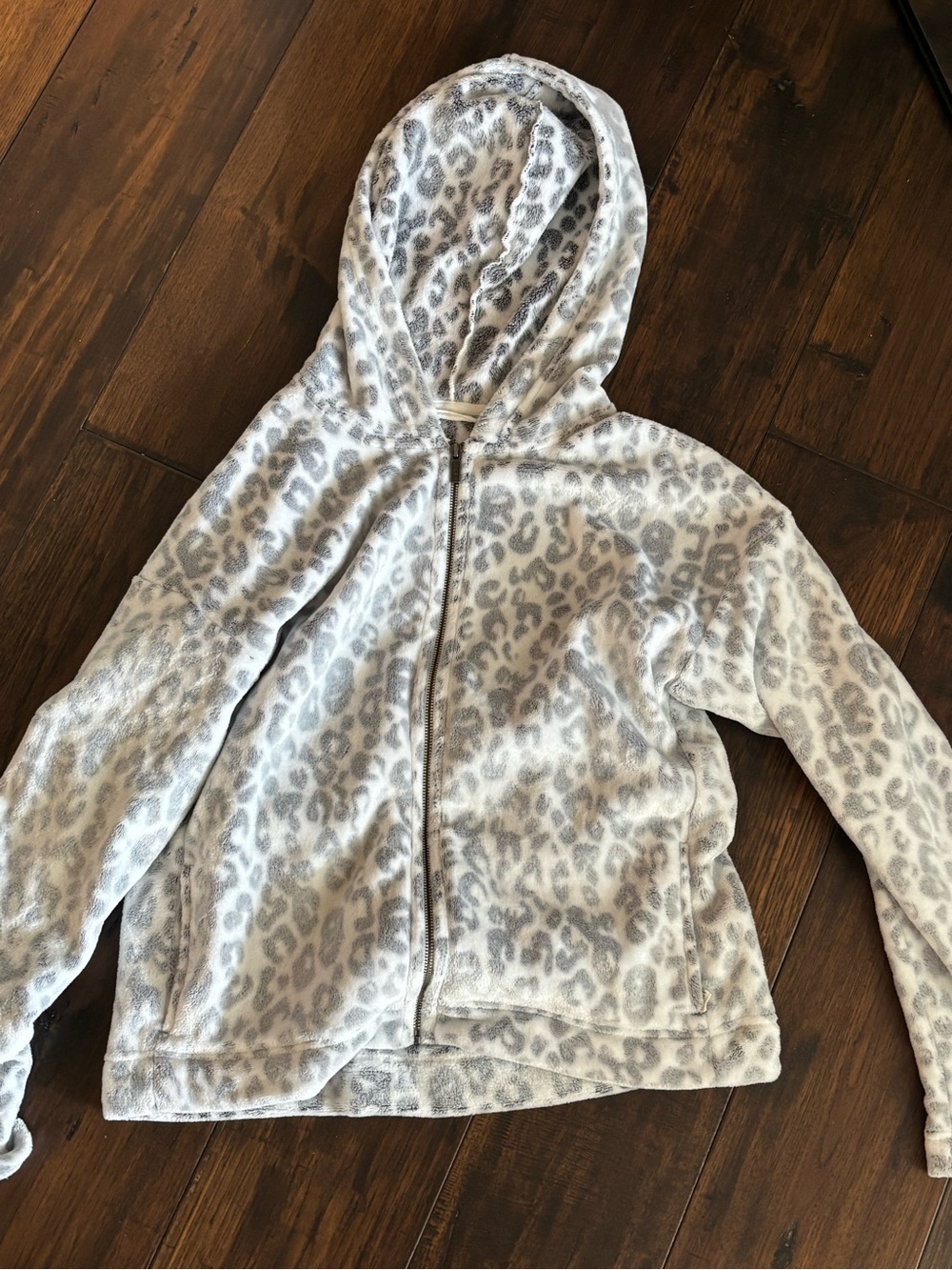 UGG Girls' Hooded Leopard Print Jacket - Light Gray